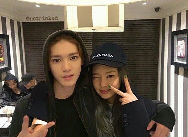 edited photo of NCT Taeyong nd BlackPink Jennie